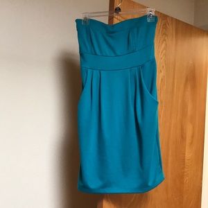 Teal Strapless dress